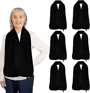 6 Pcs Cotton Adult Bibs Scarf for Eating Dignity Dining Protectors Scarf Bibs for Elderly Senior Citizens Washable