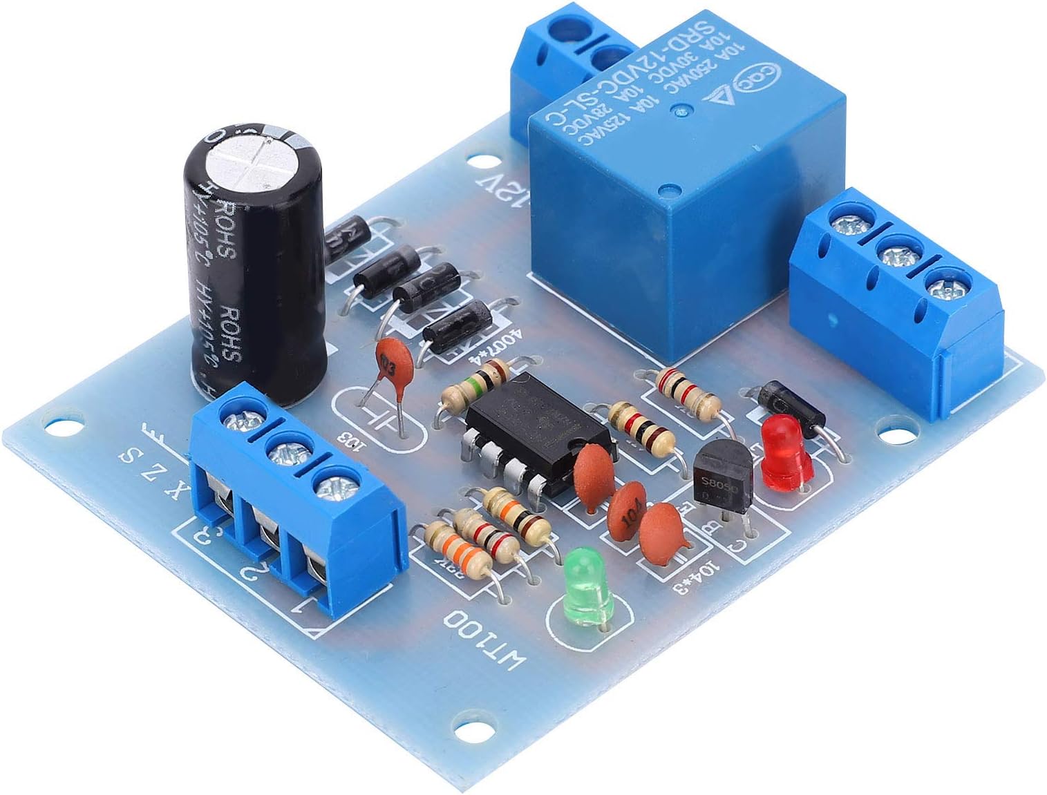 12V Water Level Controller Module Automatic Liquid Switch Circuit Board Accessory for Pump Control Supports Pumping Filling Draining High-Current Relay Stable Performance Easy Wiring Long Service Life