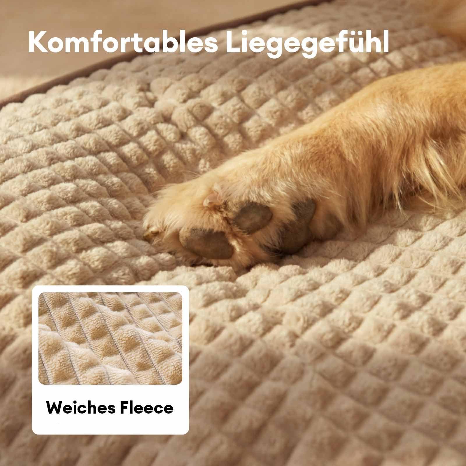 FUNNY FUZZY Cama ortopédica para perros, sofá ergonómico, 2XL, color marrón | Cojín suave lavable para perros con borde elevado, base antideslizante, cómoda cesta para perros grandes, relleno de esponja
