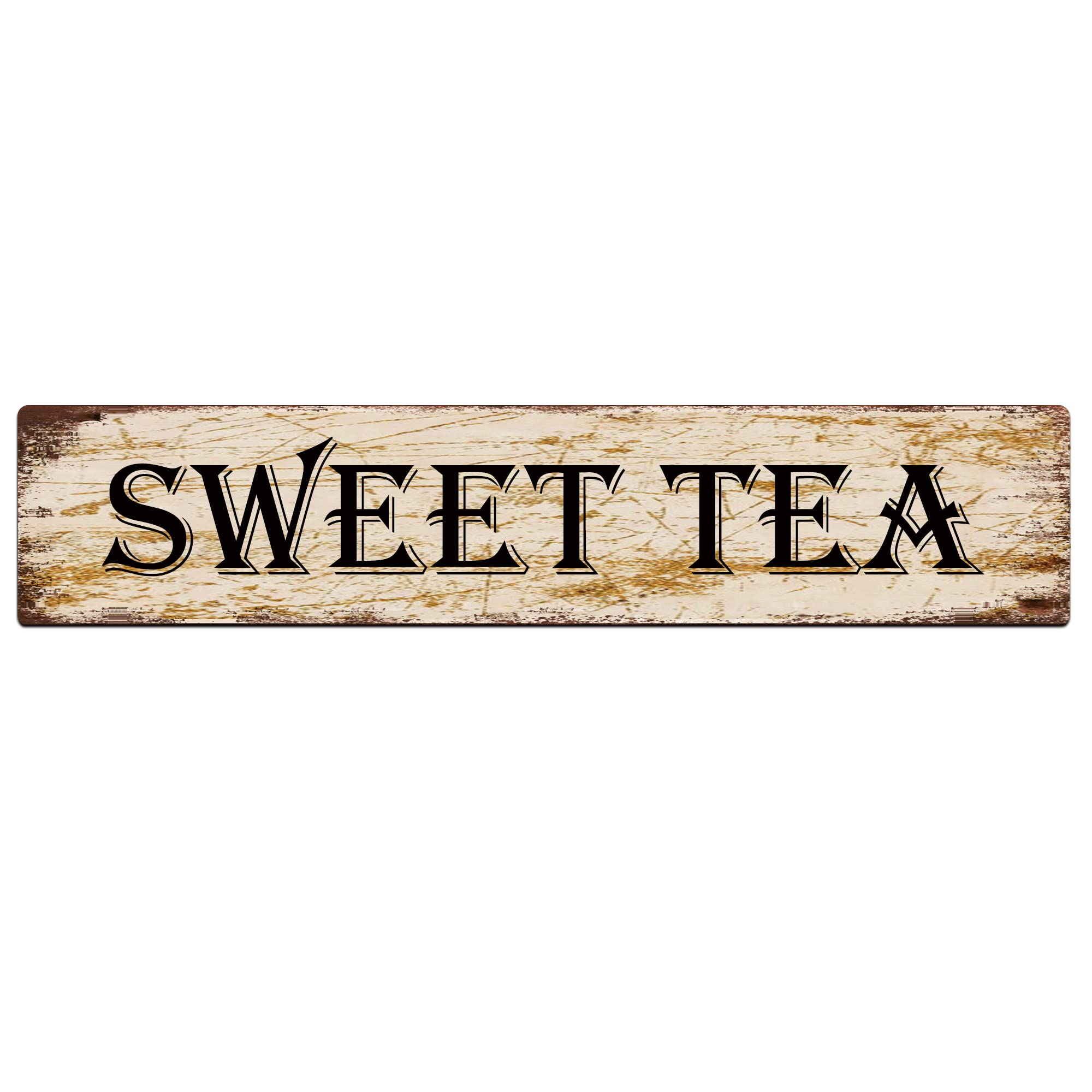 Sweet Tea Retro Tin Signs Aluminum Metal Sign for Kitchen Home Garden Wall Bar Cafe Decor 4x16 Inch