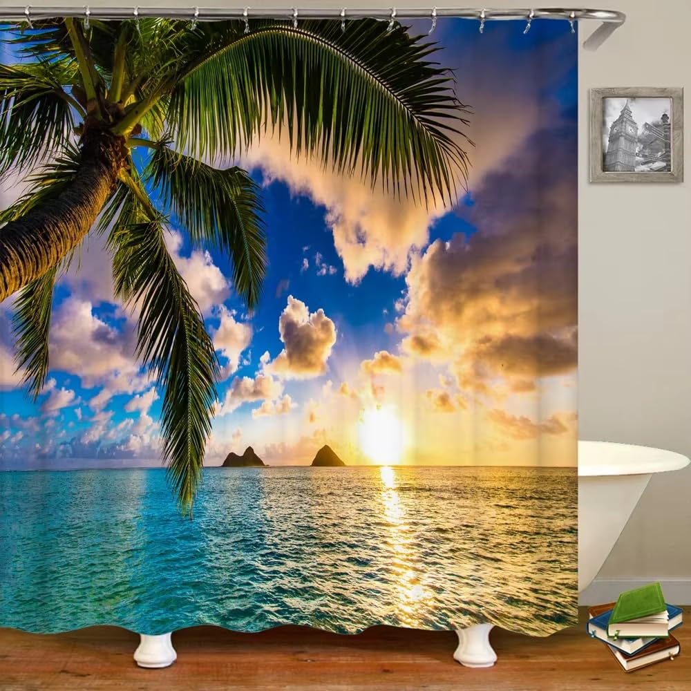 Rideau de douche polyester anti-éclaboussures 200x210 cm pour garder le sol sec