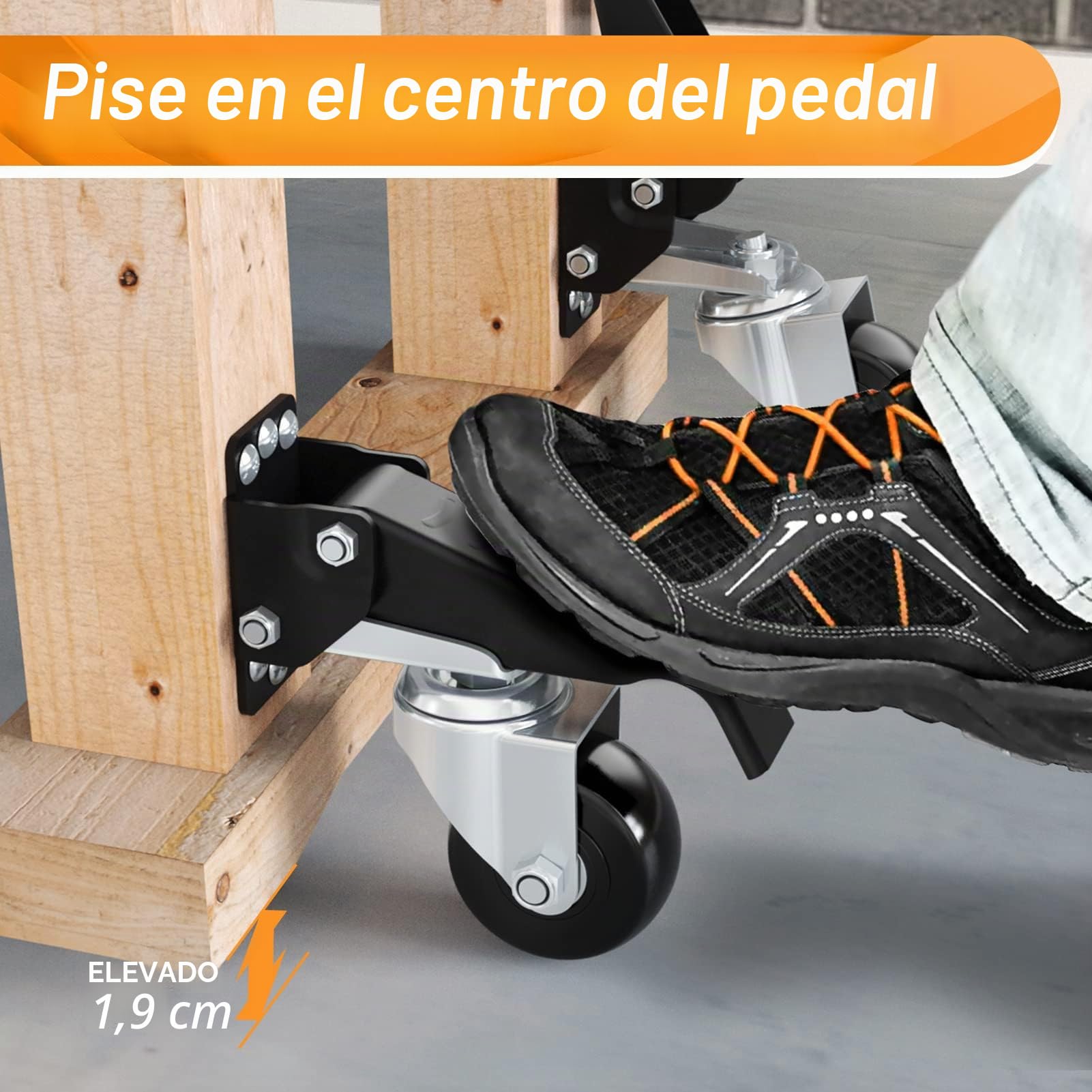 SOLEJAZZ Juego de ruedas retráctiles 330 kg para bancos de trabajo
