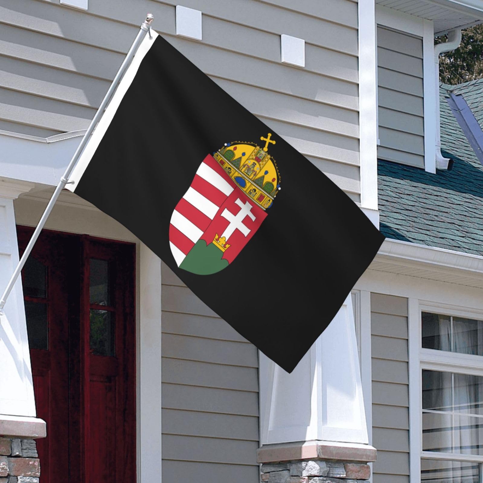 Coat of Arms of Hungary National Emblem 3x5 FT Outdoor Flags 3x5 Foot Double-sided Printing Flag Decorative Banner for Outdoors 3x5 FT