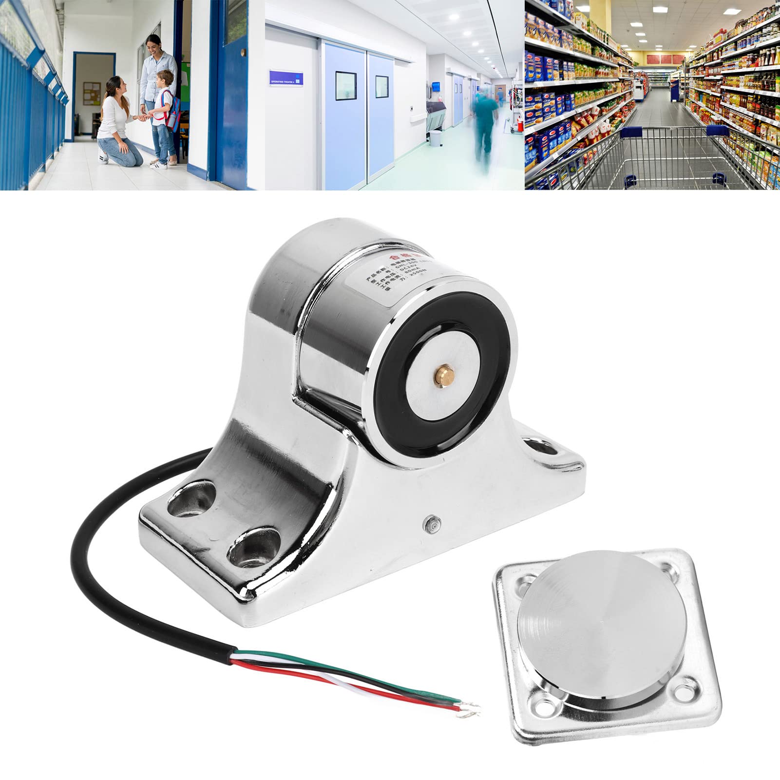 Supporto per porta elettromagnetico di protezione antincendio, supporto per porta in vetro elettromagnetico sicuro 80 kg di di aspirazione normalmente aperto per la casa