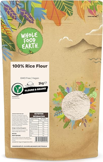 Wholefood Earth 100% Rice Flour 2kg | GMO Free | Vegan
