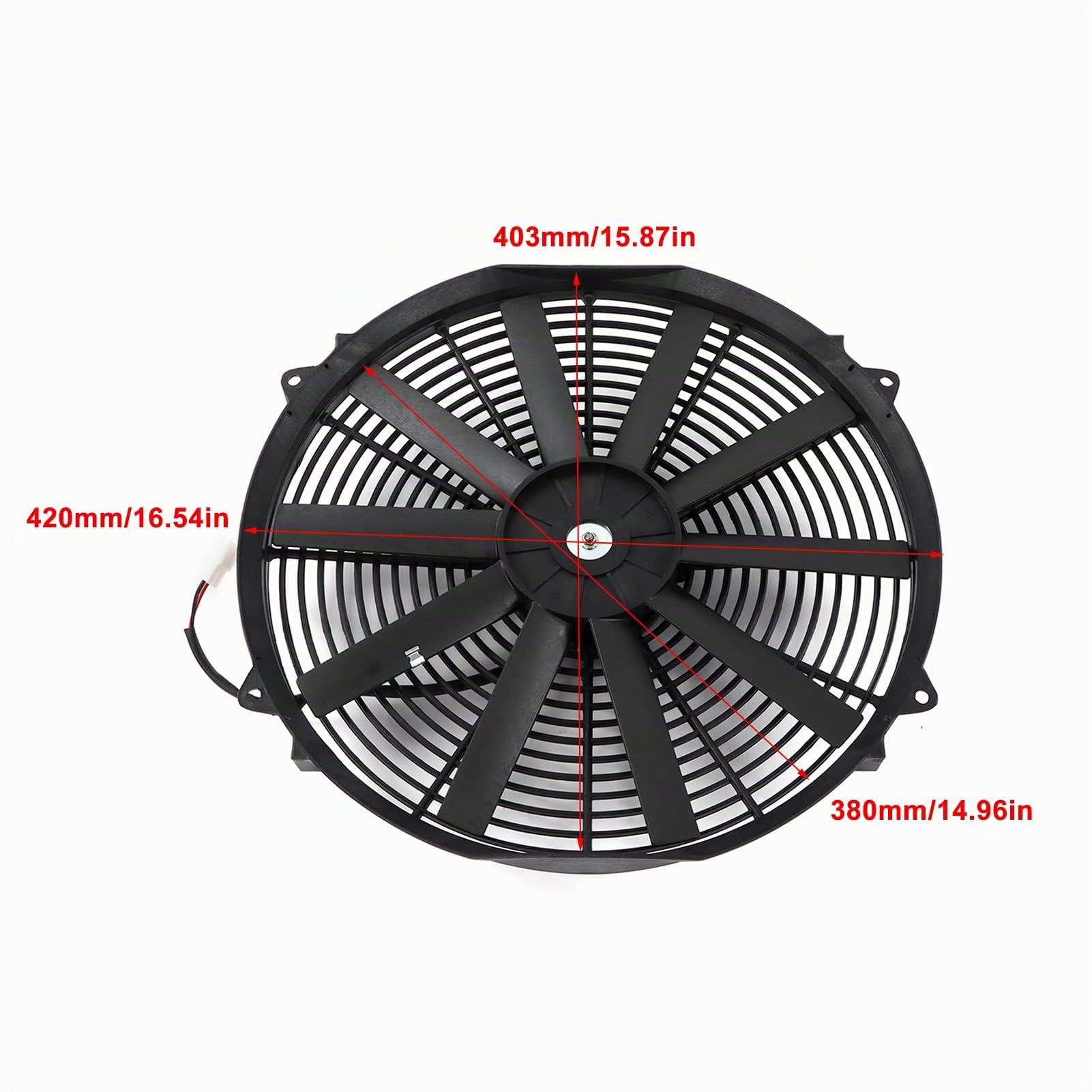 Ventilador delgado eléctrico para radiador de 16 pulgadas, 24V 120W, para coches, camiones y RV