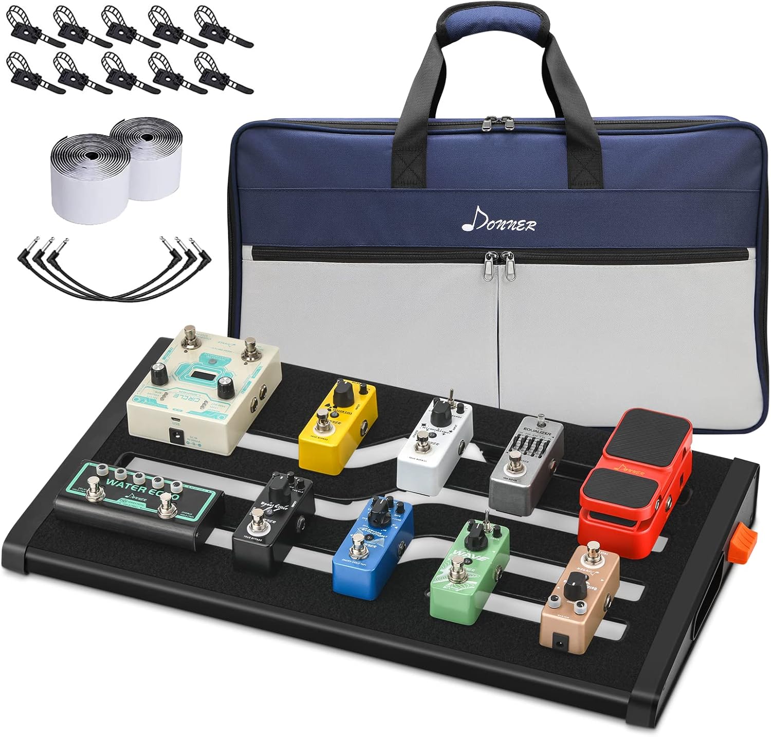 Donner Gitarre Pedal Board Case Aluminium Pedalboard mit Tasche
