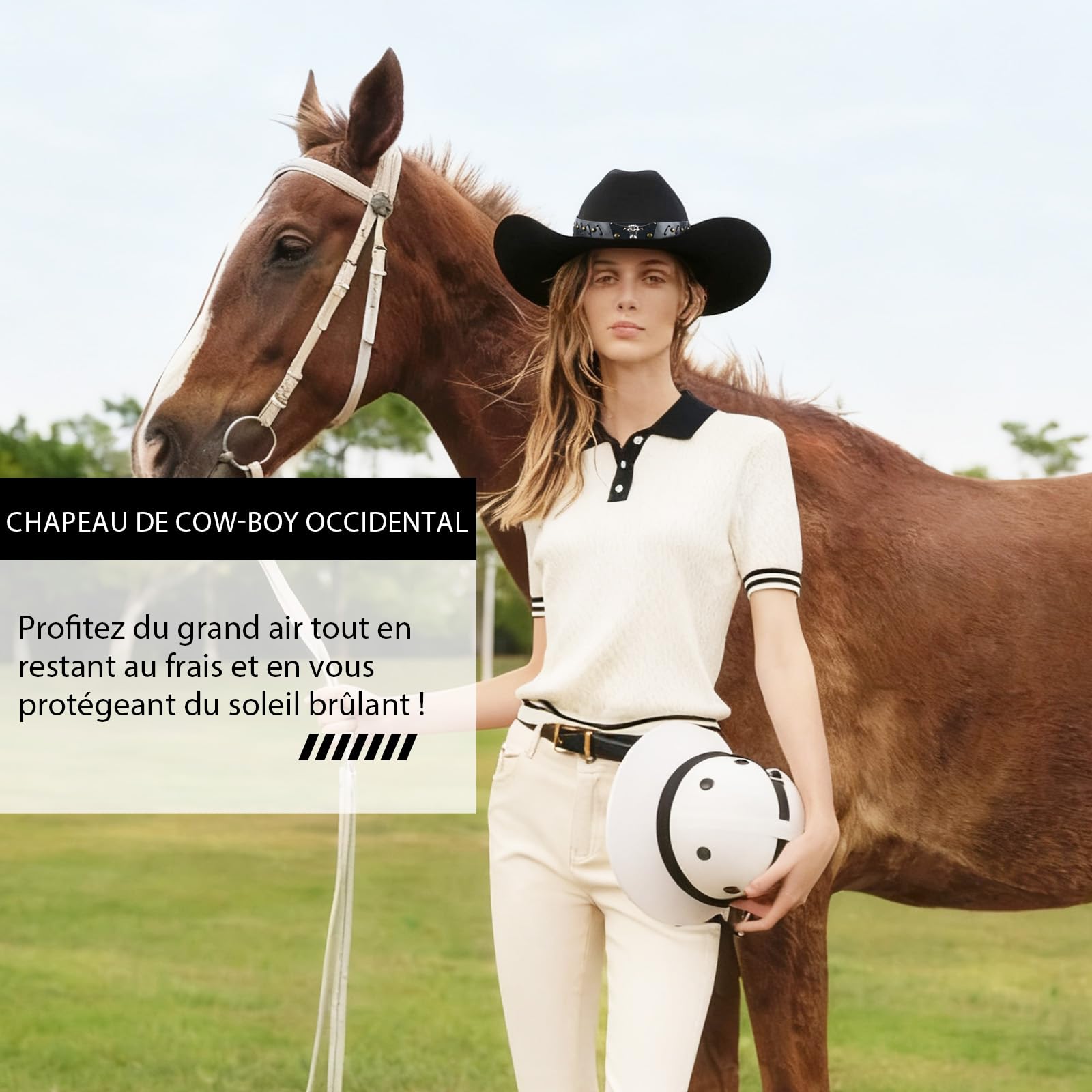 MYKAGS Chapeau de Cowboy pour Femmes et Hommes, Chapeaux Western en Daim, Chapeau Panama, Chapeaux de Cow-Boy à Large Bord, Cow-Girl Western en Daim