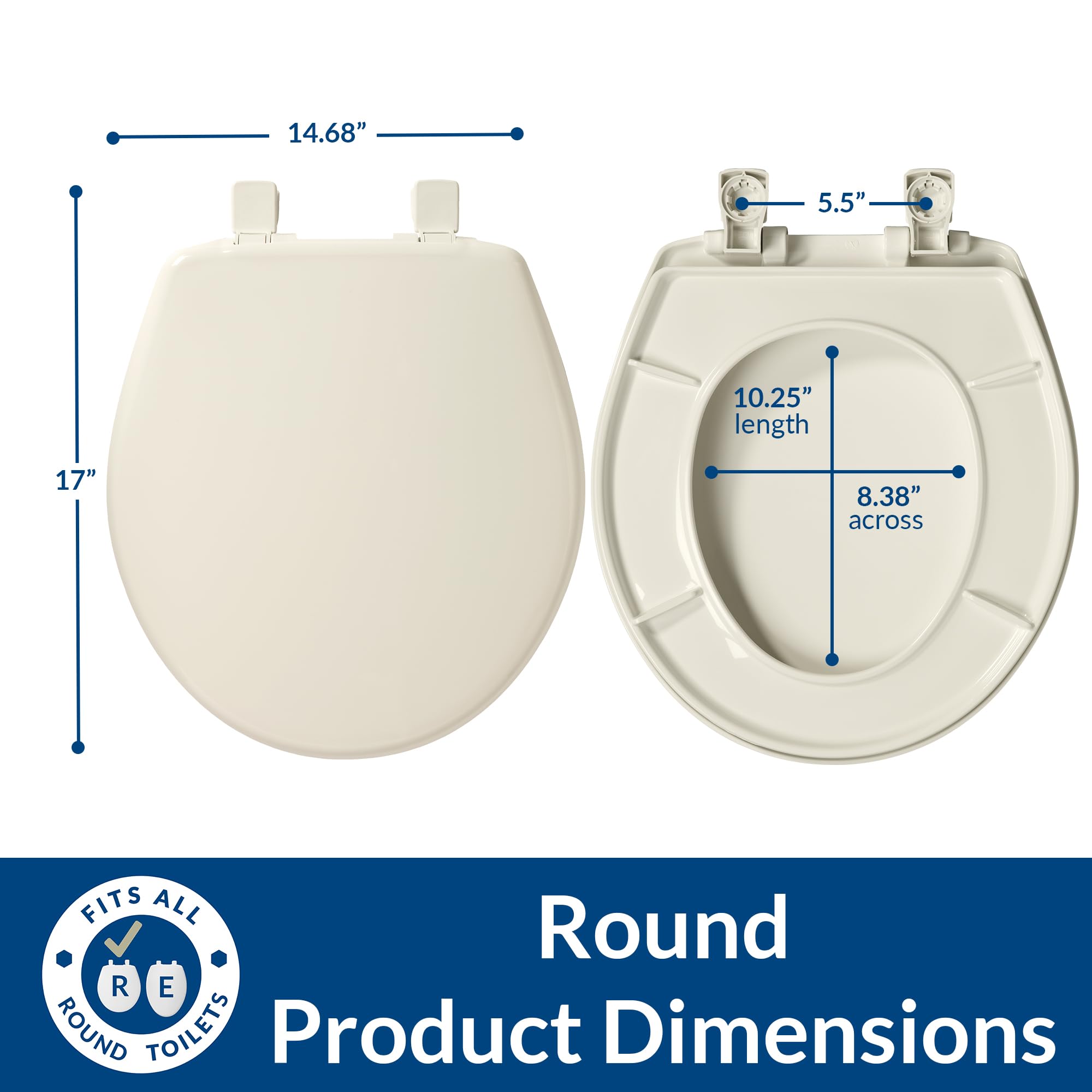 Bemis WC-Sitz 730SLEC 346, Biscuit/Linen, 1er Pack Rund
