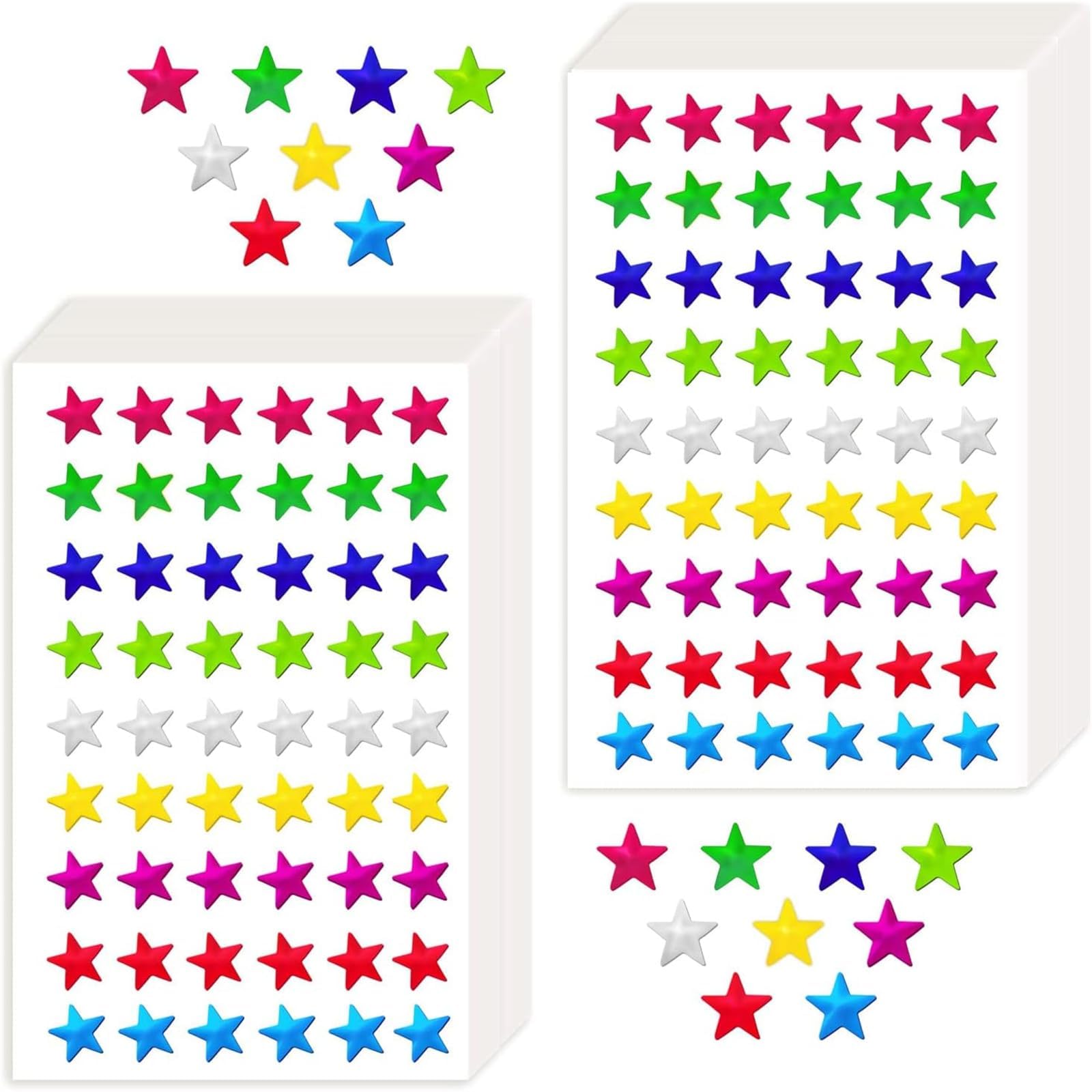 Star Sticker Sheet, 2700pcs Star Reward Stickers, Self-Adhesive Star Stickers for Home, School, DIY and Office Decoration (Colourful)