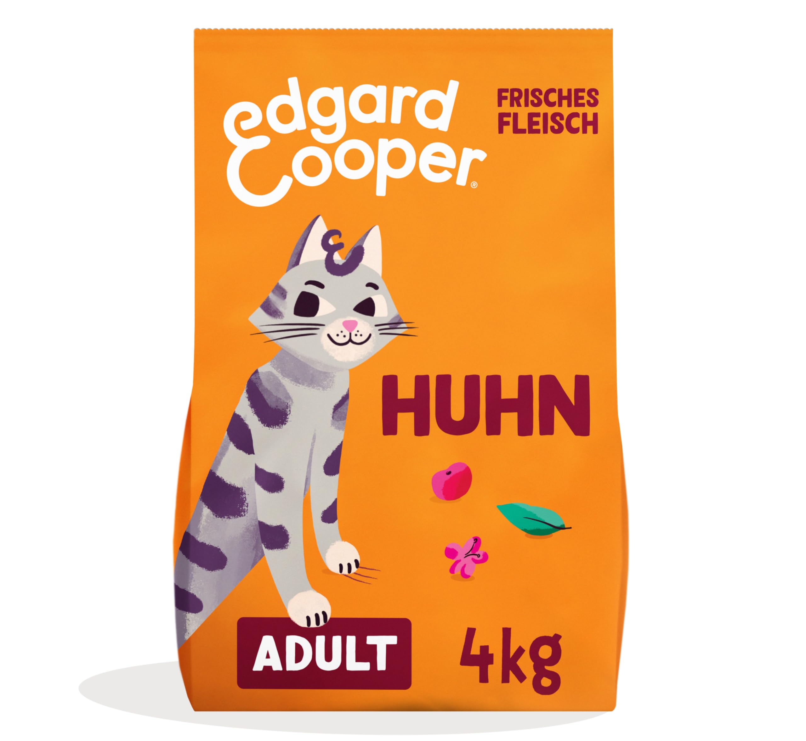 Edgard & Cooper karma dla kotów, sucha karma dla kotów (kurczak, 4 kg), bez zbóż, pełna świeżego mięsa i naturalnych składników, odpowiednia dla sterylizowanych i aktywnych kotów
