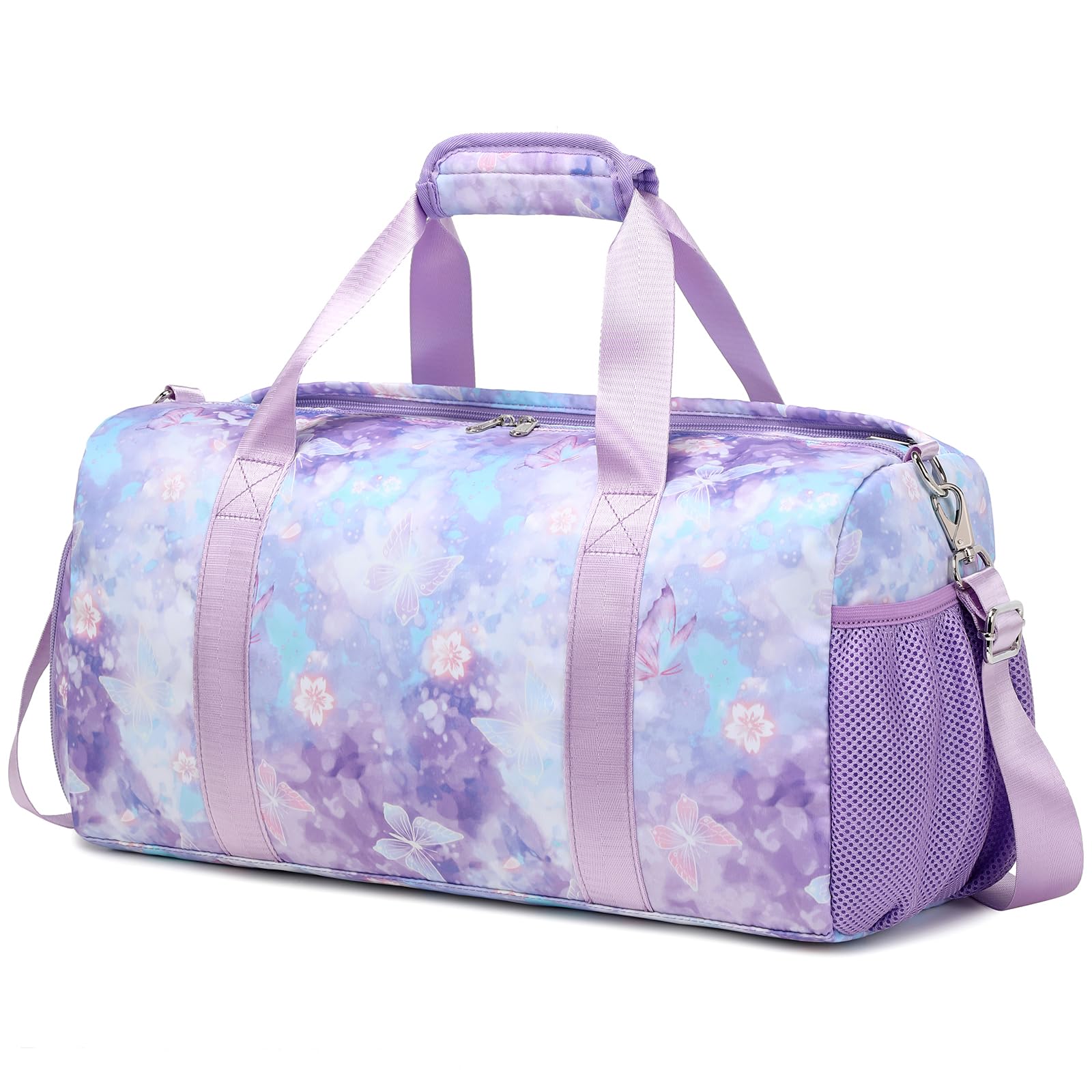 Dance Duffle Bag for Girls Sports Gym Bags with Wet Pocket Shoes Compartment Overnight Travel Duffel Bag for Girl Teens