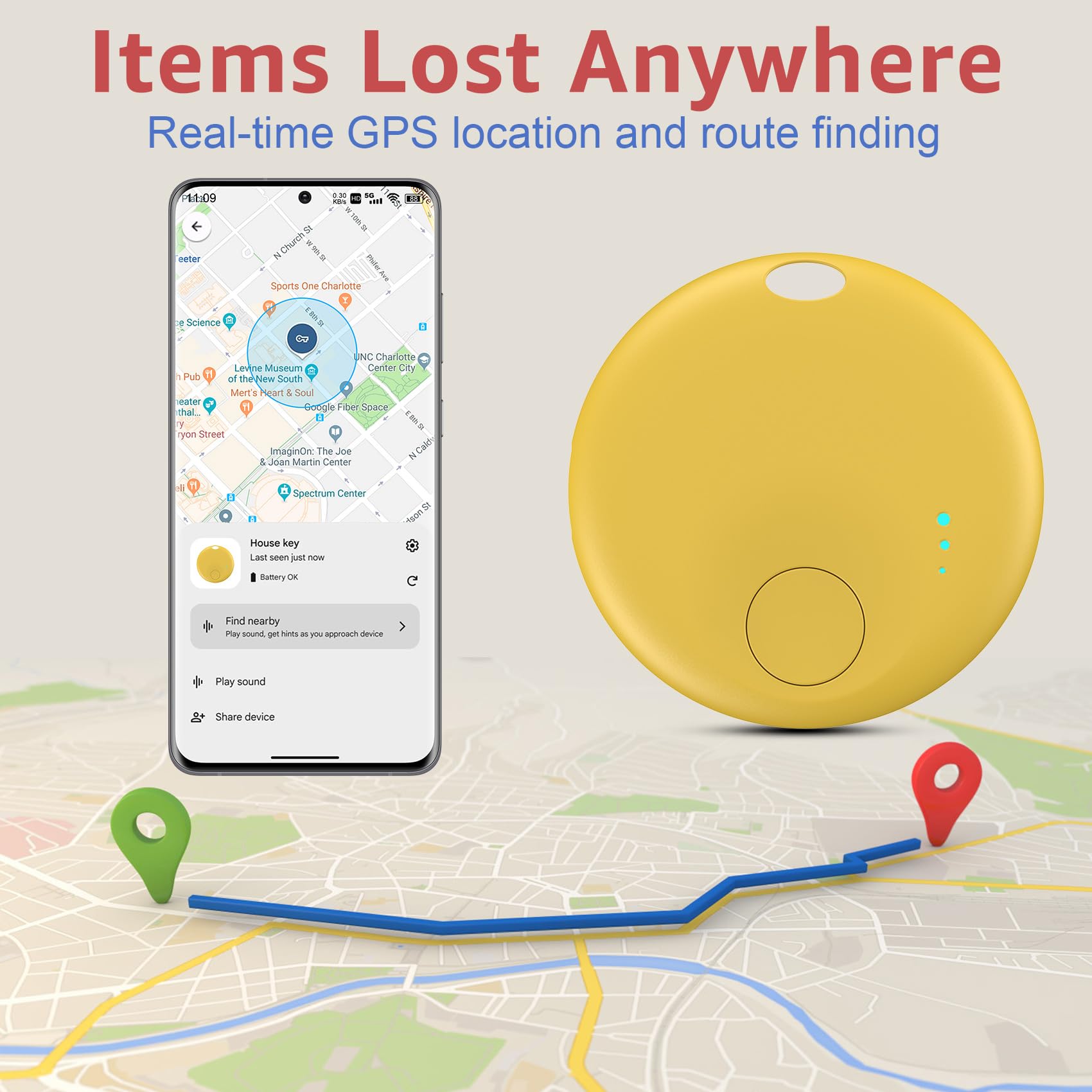 Airtag Android, 4 PCS Smart Tracker Tag GPS Localizzatore Chiavi Compatibile con Trova Dispositivo(Solo Android), Bluetooth Tracker Compatibile per Portafogli,Chiavi,Zaini, Animale