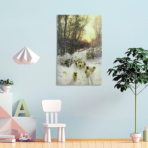 Miniatura 4 de Joseph Farquharson, El Sol Había Cerrado El Día De Invierno, Impresiones De Arte, Arte Vintage, Arte Canvas Art Poster And Wall Art Picture Print