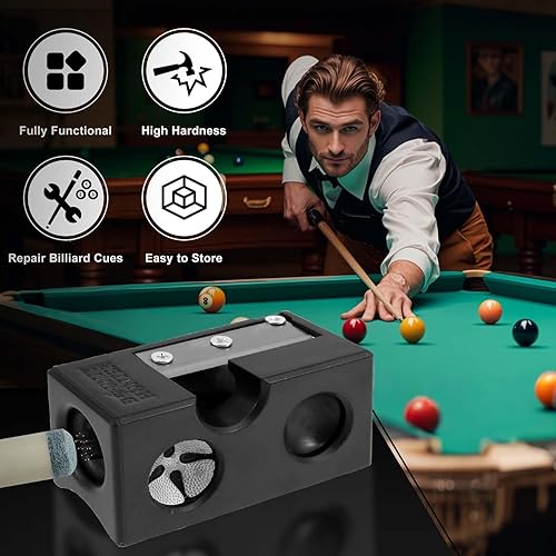 Miniatura 2 de Kit de 22 piezas de repuesto de puntas de taco de billar, 8 en 1, moldeador de puntas de taco de billar, accesorios de reparación de tacos de