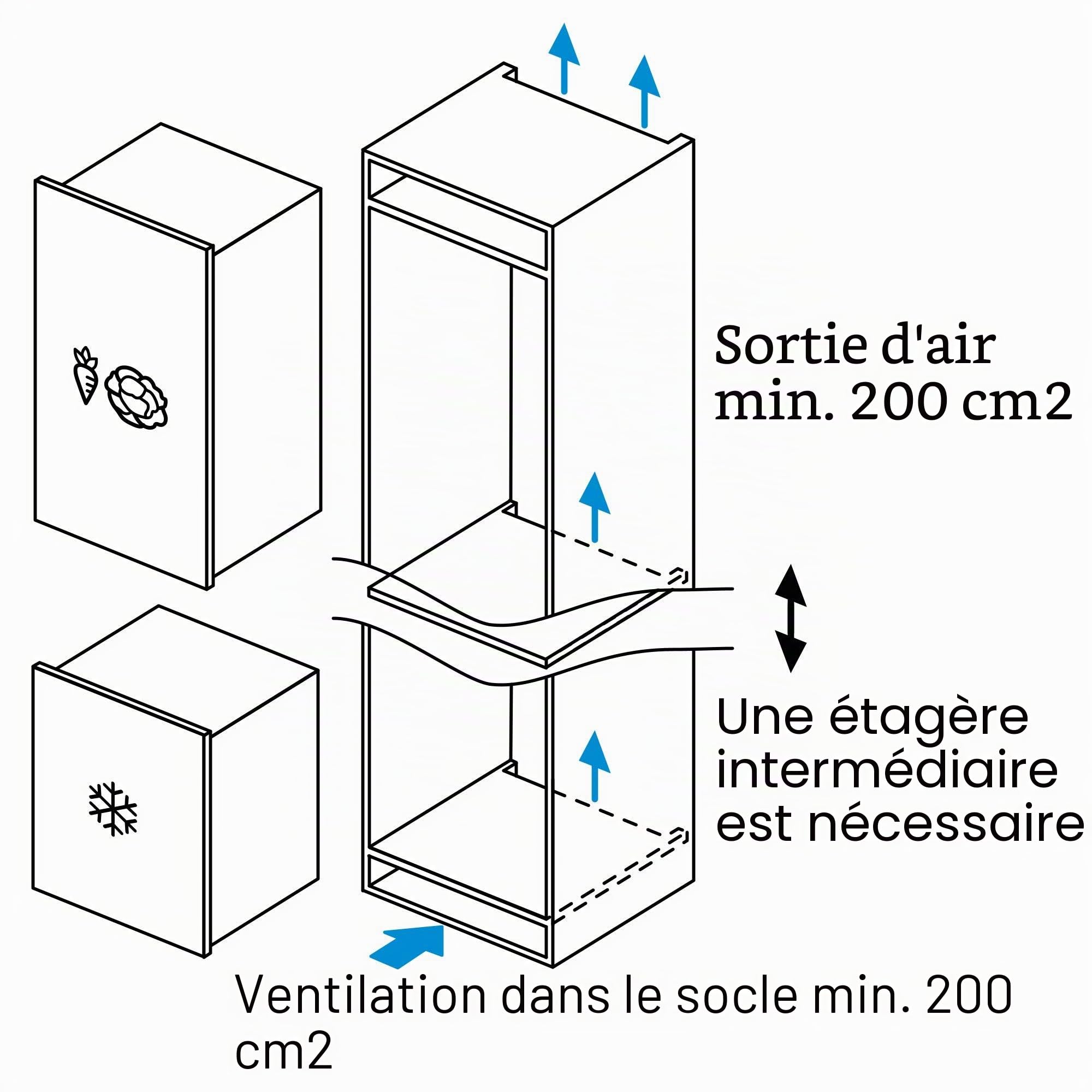 Siemens iQ500 GI21VADE0 congélateur Intégré (placement) 96 L E Blanc