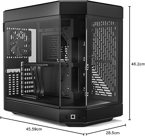 Vista 20 de HYTE Y60 - Moderna caja para juegos ATX de torre media con doble cámara panorámica de vidrio templado y cable elevador PCIE 4.0 incluido