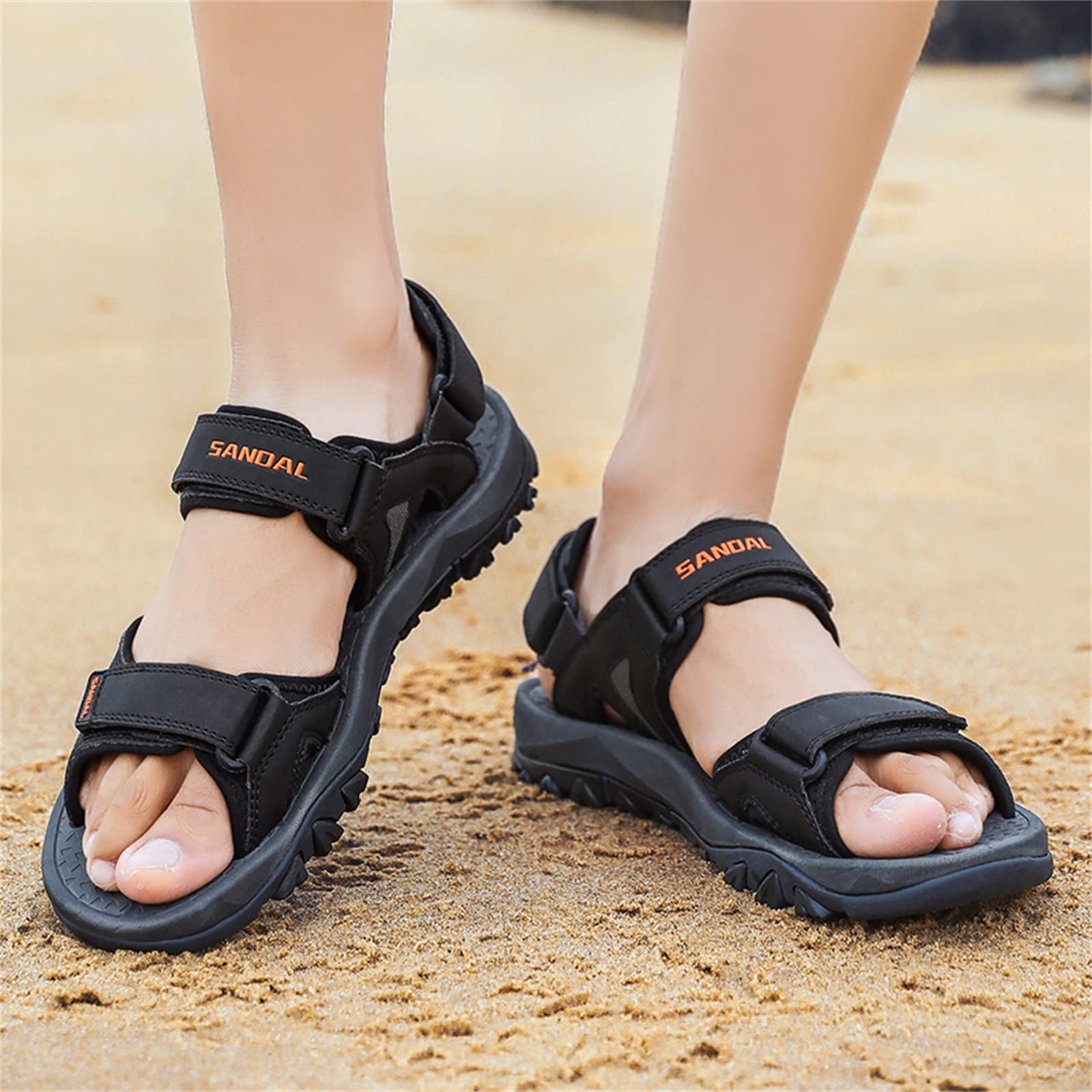 Sandalias Playa Hombre Suela de Goma Malla Transpirable con Bandas Ajustables Senderismo Casual Chanclas Piscina Zapas Calzado Sandalia Punta Reforzada Secado Rapido para Trekking Exterior