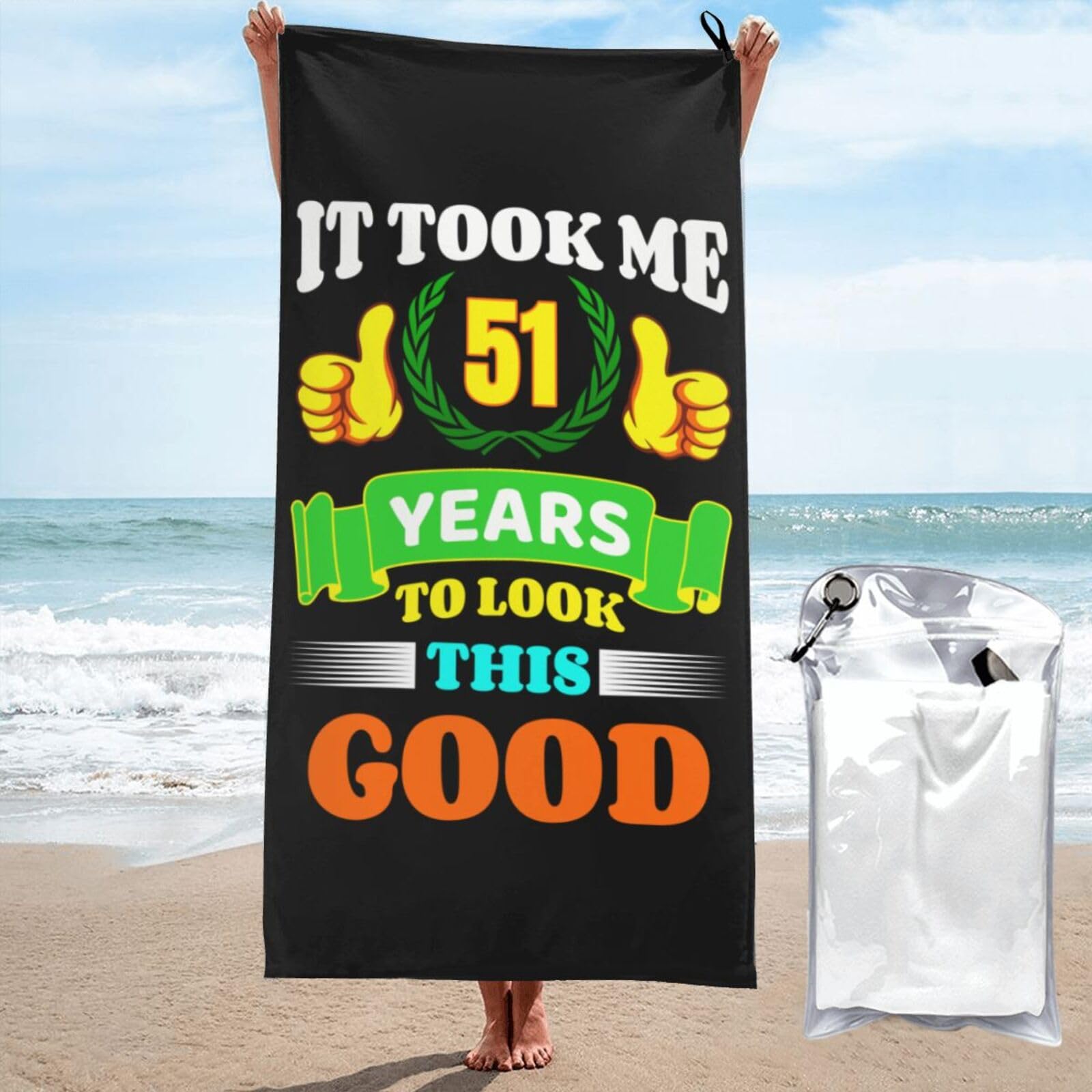 Toalla de playa divertida de 70x140cm para camping, viaje y piscina
