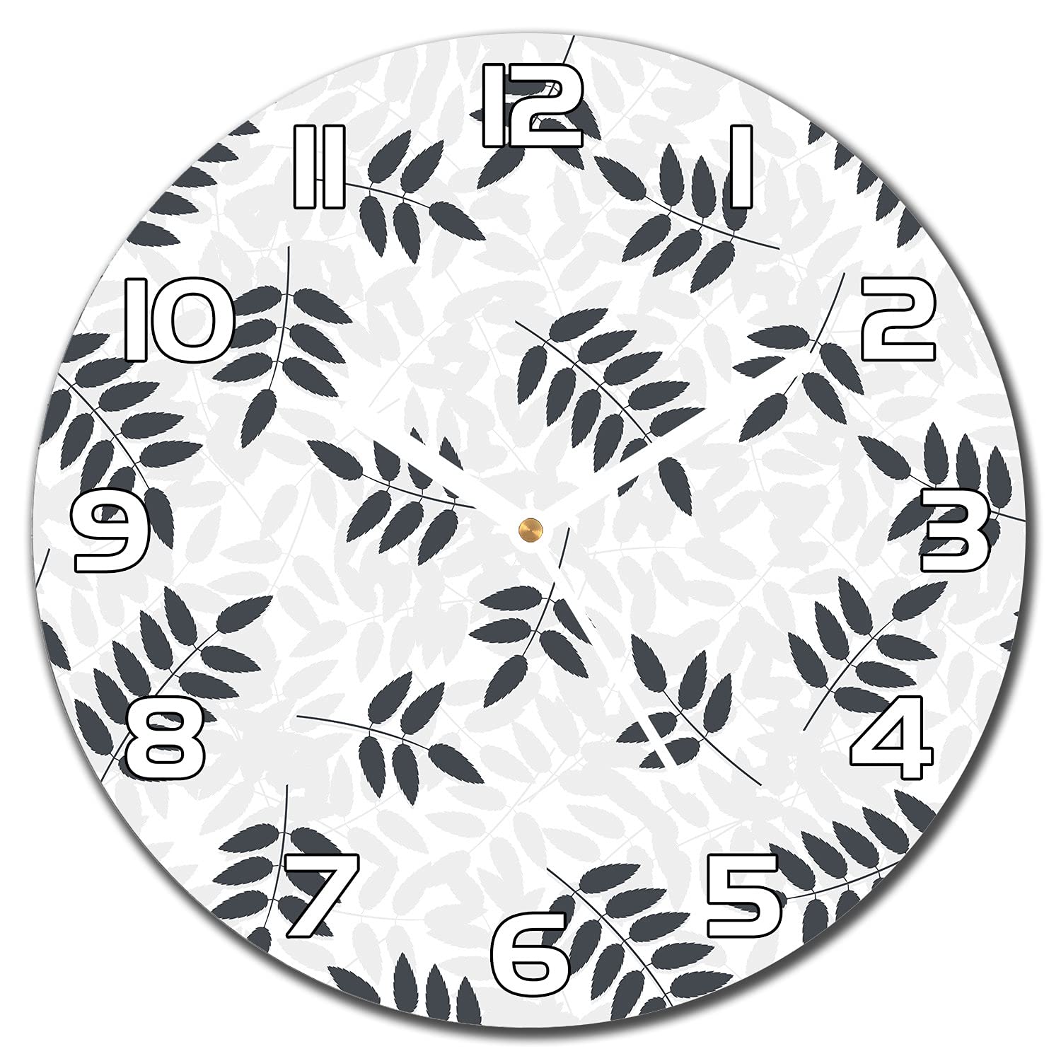 Horloge en verre moderne et durable avec impression haute définition et aiguilles blanches épurées