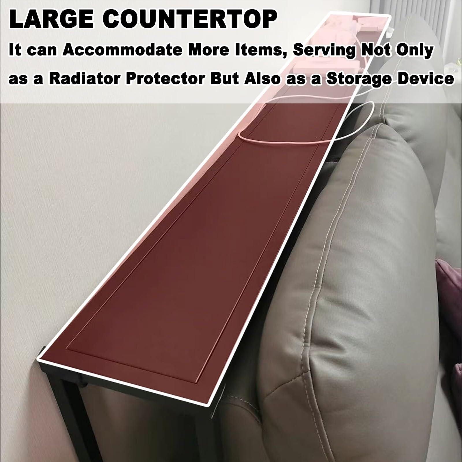 Copertura sottile in metallo per termosifone e consolle per soggiorno, camera da letto, atrio, design sottile, nero, elegante, 80 x 75 x 20 cm, decorazione funzionale per la casa