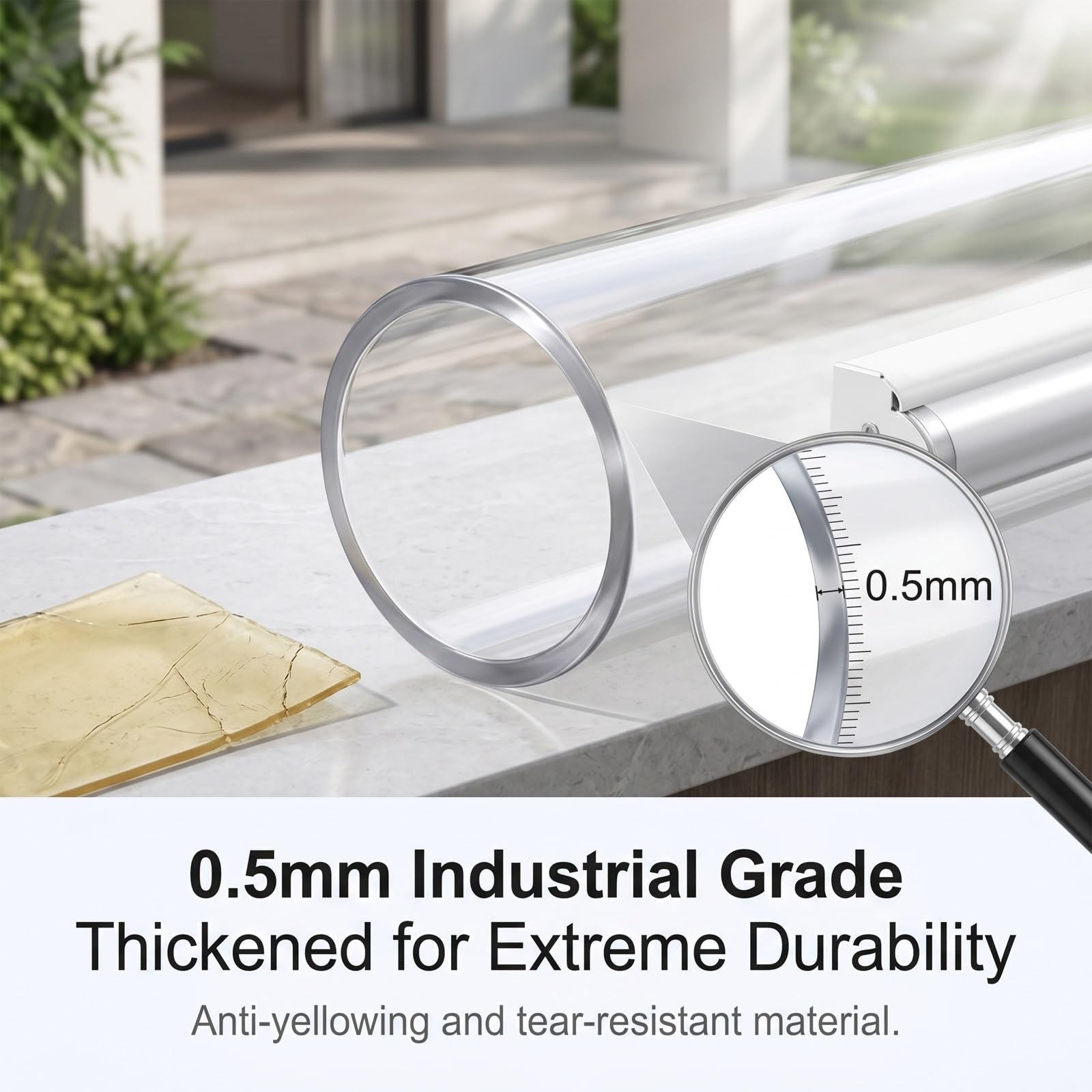 Tapparella impermeabile trasparente, tenda avvolgibile in PVC trasparente,