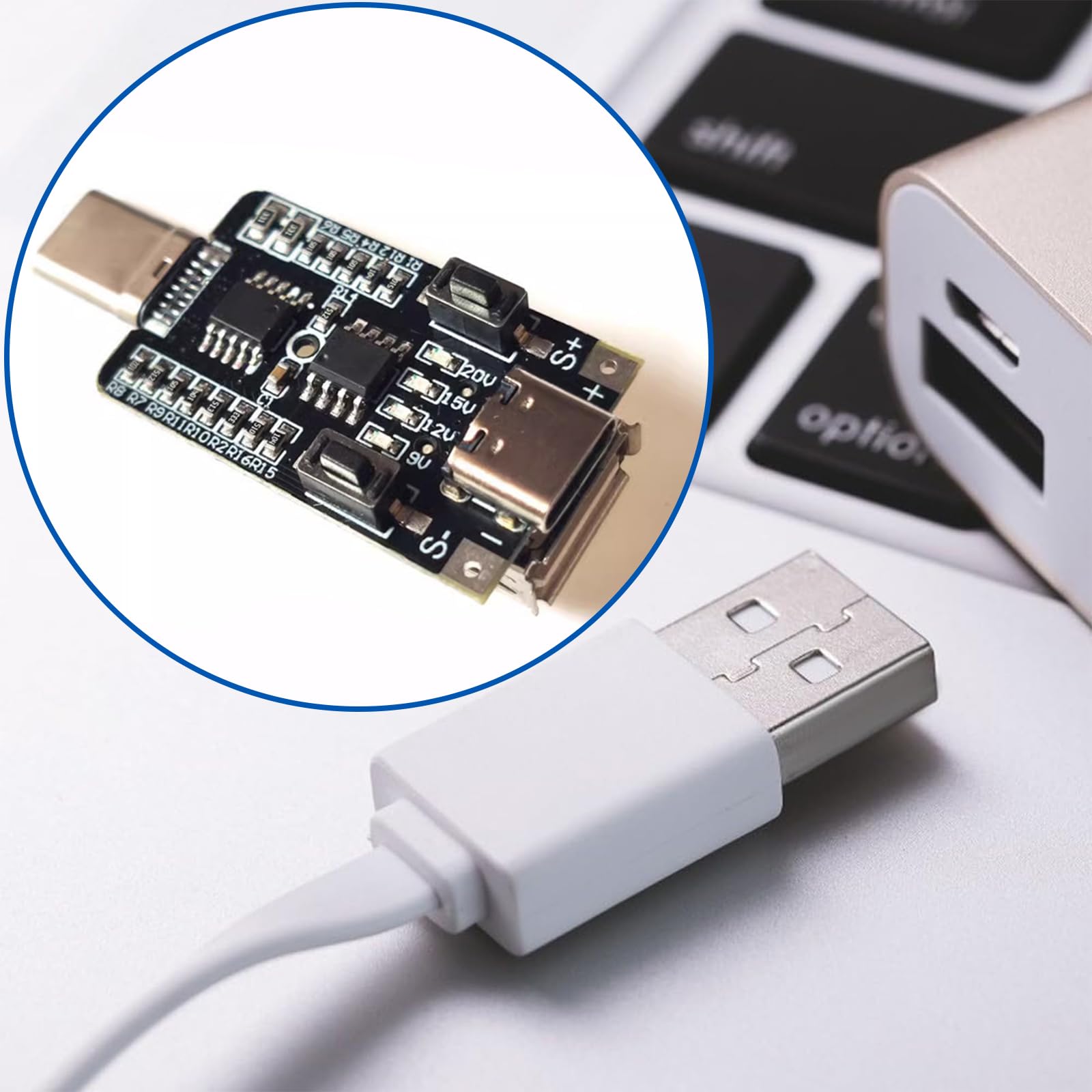 USB PD Trigger Modul 100W - Typ C Schnelllade Modul 5V/9V/12V/20V Einstellbar
