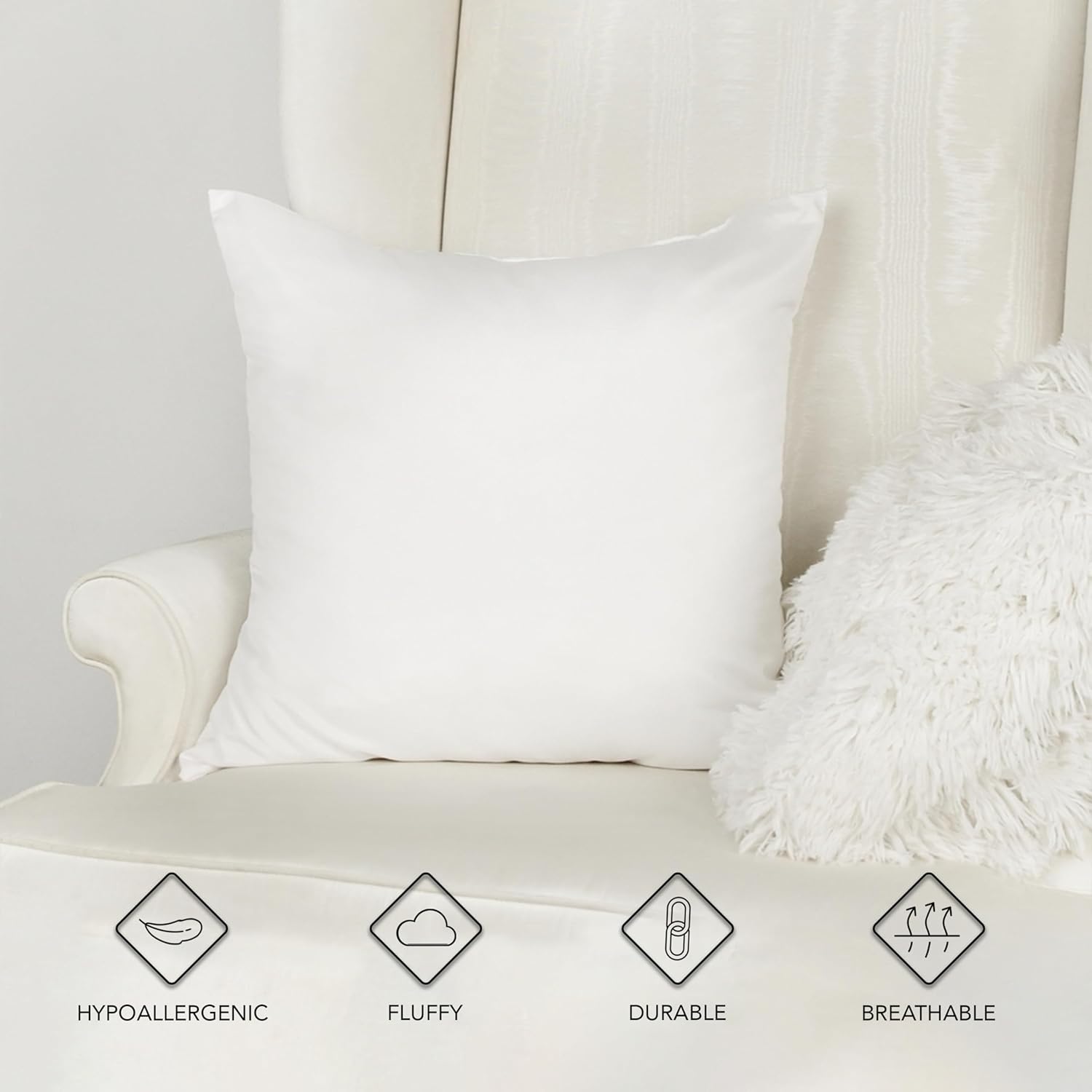 A1HC Throw Pillow Insert Hypoallergenic Down Alternative Extra Filled