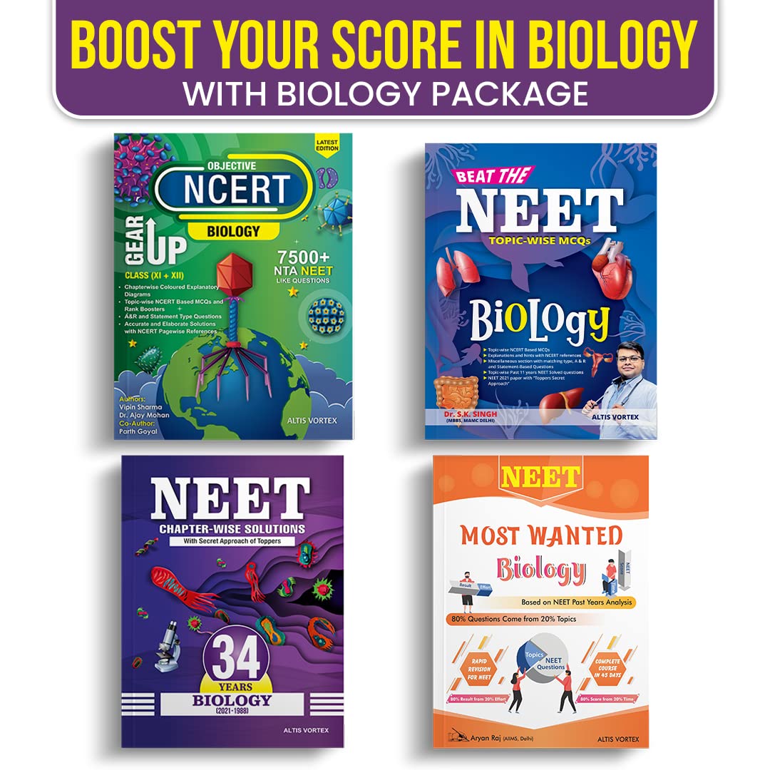 Biology Combo for NEET 2022 | Combo of Most Wanted Biology, Beat the NEET Biology, Gear Up Biology & NEET 34 Years Biology | Latest Edition