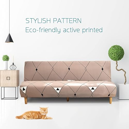Vista 173 de Funda estampada para futón, fundas elásticas para sofá cama, tamaño matrimonial, individual, queen, sin brazos, fundas protectoras con parte Youmeng