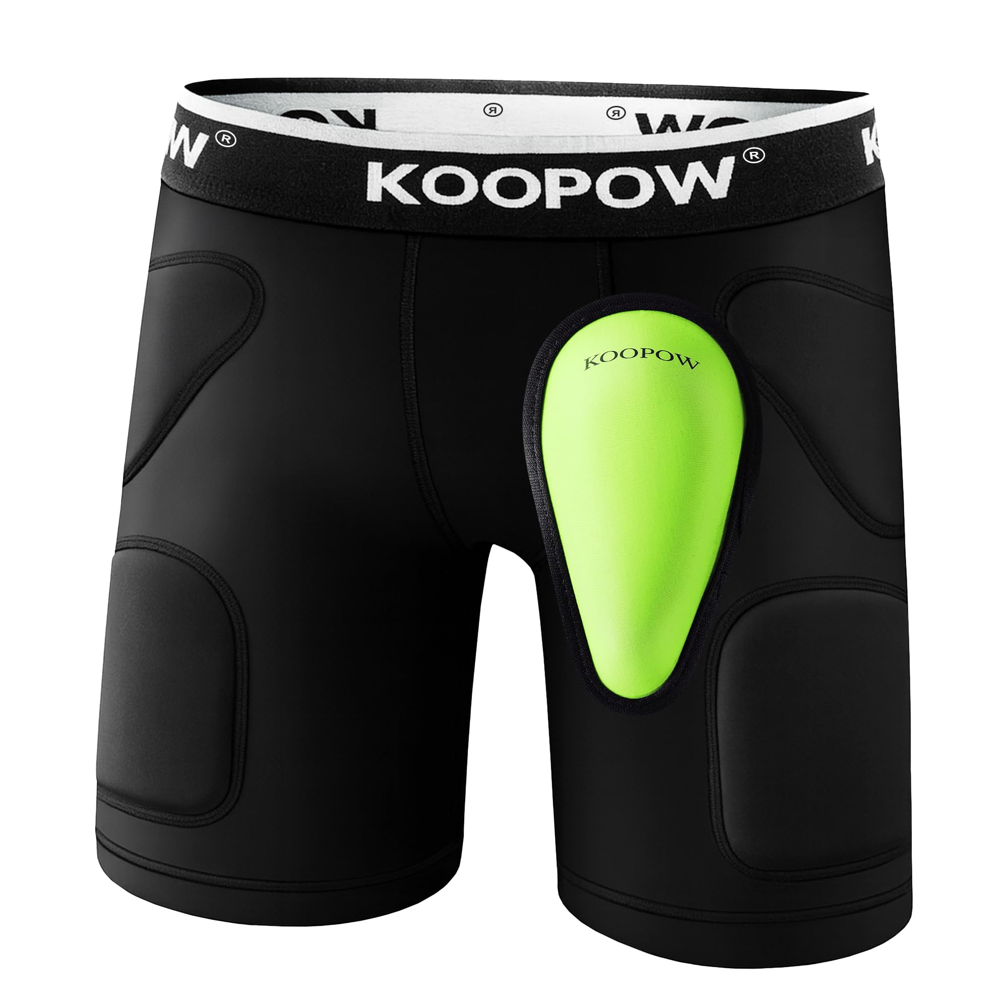 KOOPOW Youth Boys Padded Compression Sliding Shorts Pants with Soft Protective Athletic Cup & Pocket, Baseball Slider Underwear for Kids, Baseball,