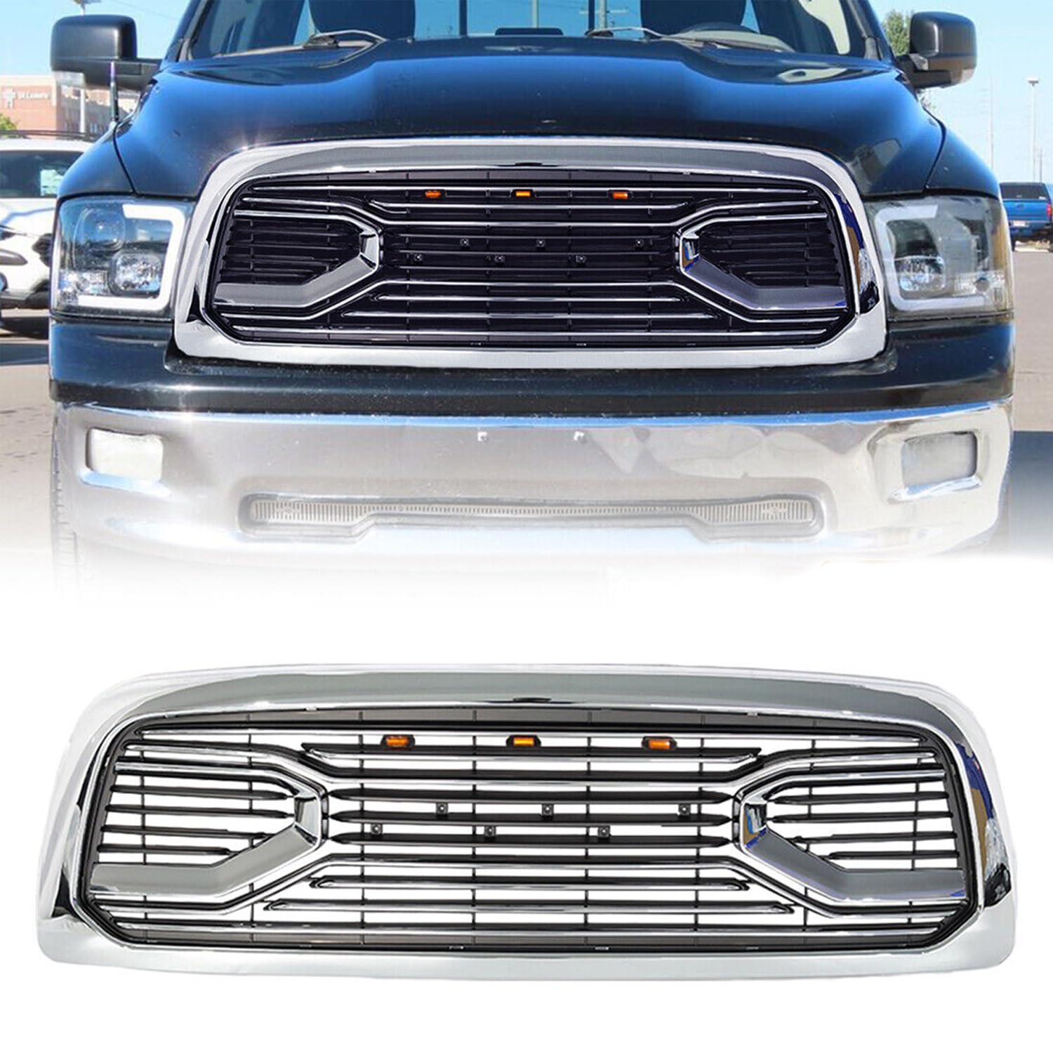 Replacement Front Grille Compatible with 2009 - 2011 ram 1500 grill