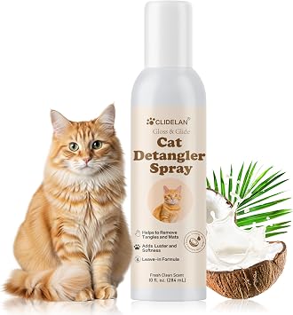 Cat Detangler Spray Cat Matted Fur Remover for Matted Hair & Everyday GroomingDematting Spray for Cats to Loosen Knots, Reduce Pulling, Hydrate Coat & Keep Your Cats Fur Soft, Smooth & Manageable