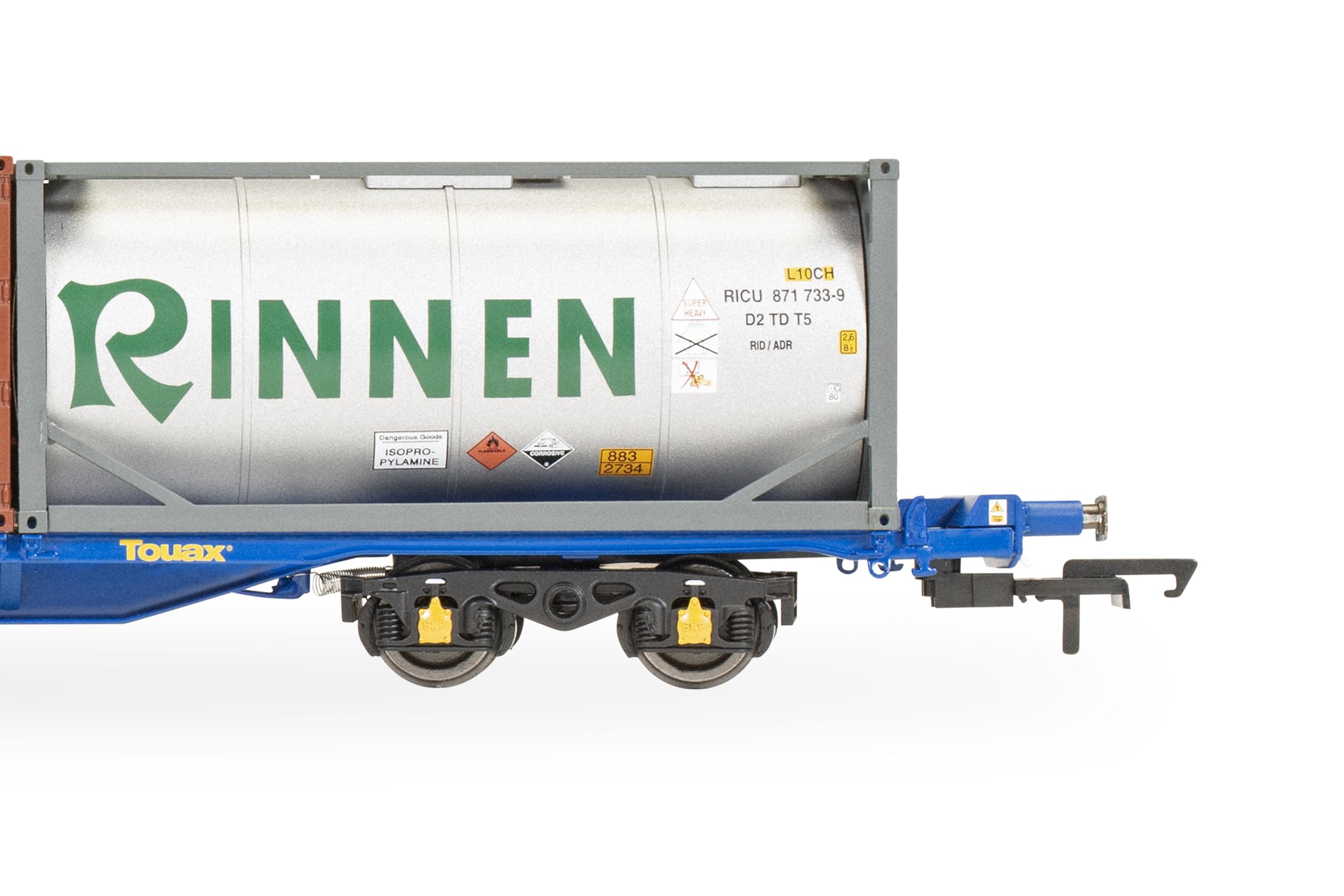Hornby R60239 KFA-Containerwagen mit 2 x 20-Fuß-Containern und 1 x 20-Fuß-Tanktainer – Wagen und Wagenpakete der Ära 11