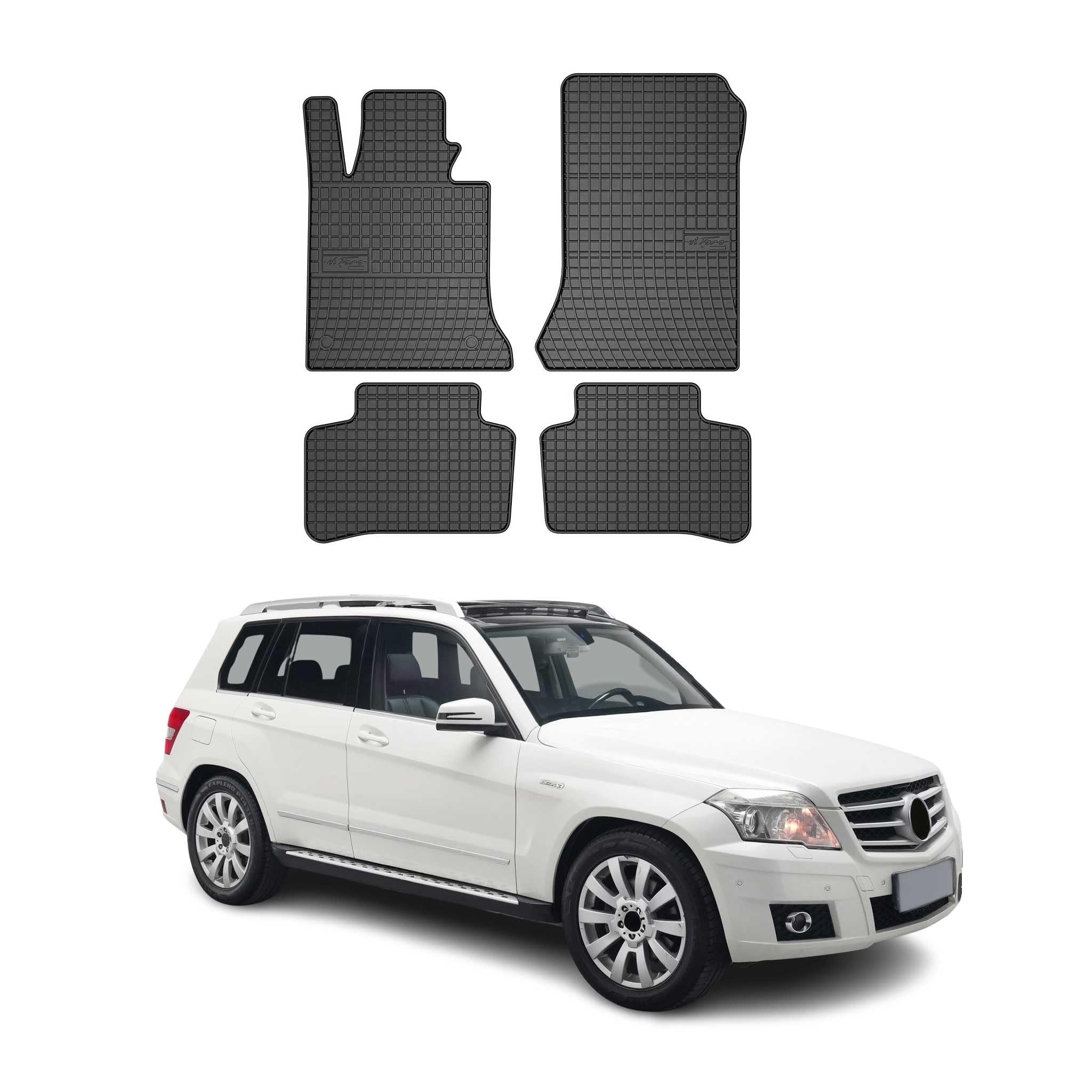 OMAC Fußmatten für Mercedes GLK Klasse X204 2008-2015 Gummi 4X Schwarz