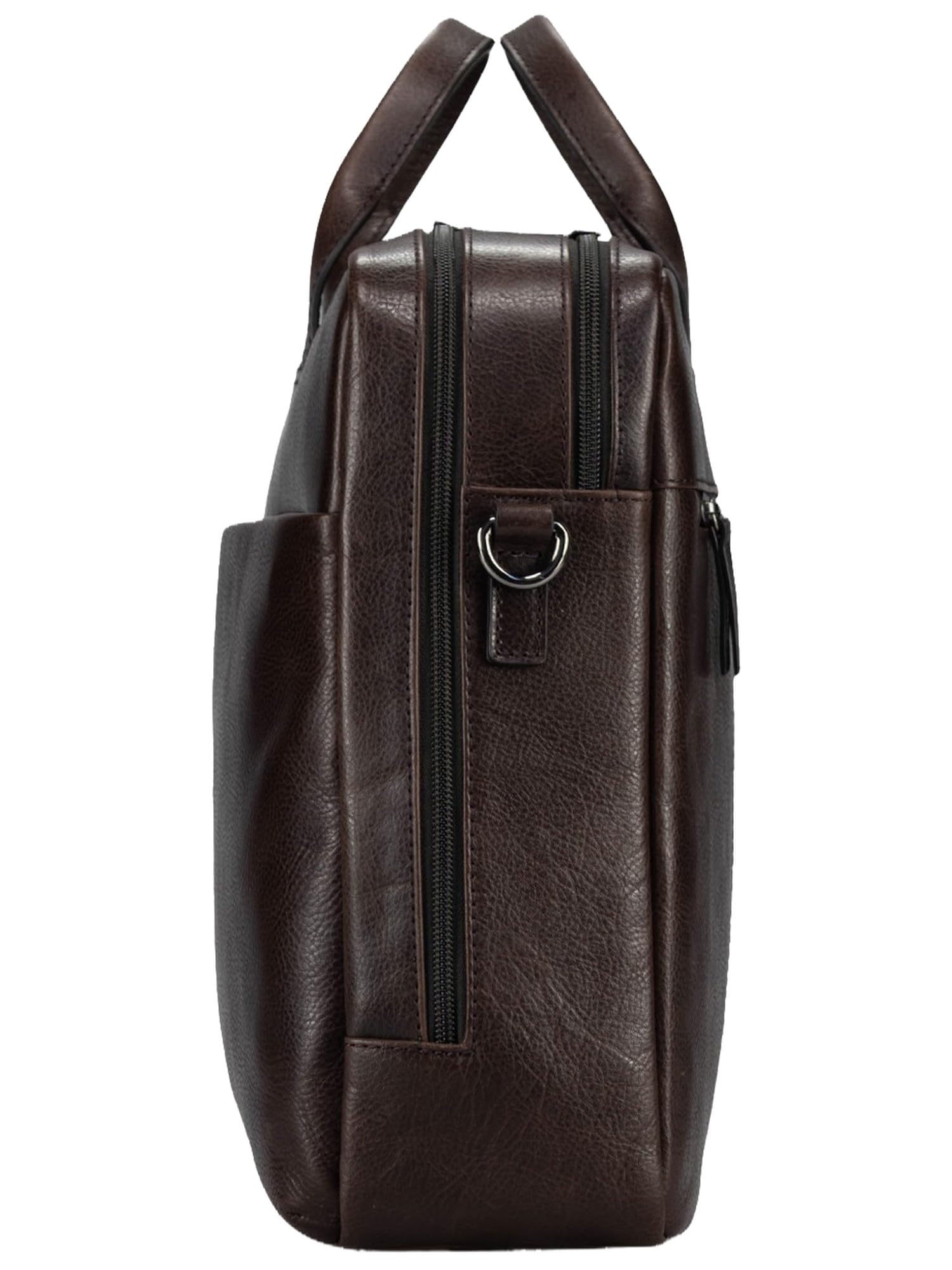JOST Pelle borsa da ufficio laptop bag con scomparto per laptop London Business Bag 2C. Brown marrone scuro