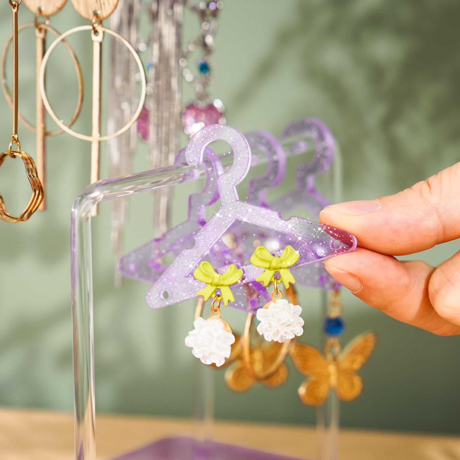 Support Boucles D'oreilles Acrylique Double Niveau - Range 48 Paires | Design Miroir | Pour Maison Ou Boutique