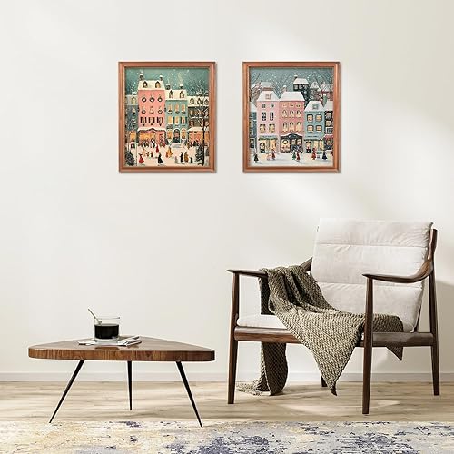 Miniatura 6 de RLTXBUK Paquete de 2 kits de pintura de diamantes de Navidad vintage de invierno, arte retro de diamantes de imitación para adultos, niños y