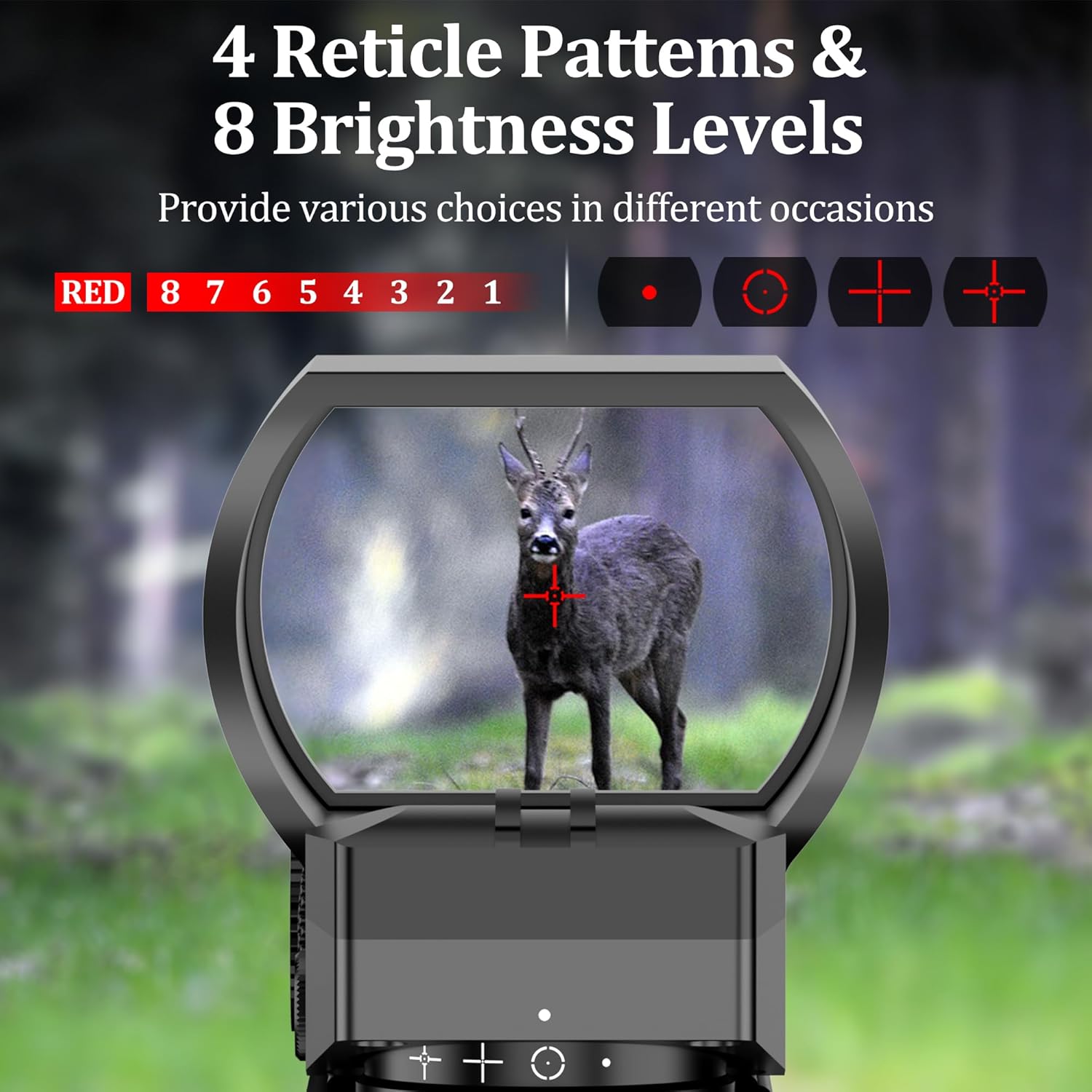 Reflex Sight Tactical 1x40mm Red Dot Sight Scope for 20mm Picatinny Rail Brightness Adjustable Riflescope for Hunting Pistol Rifle