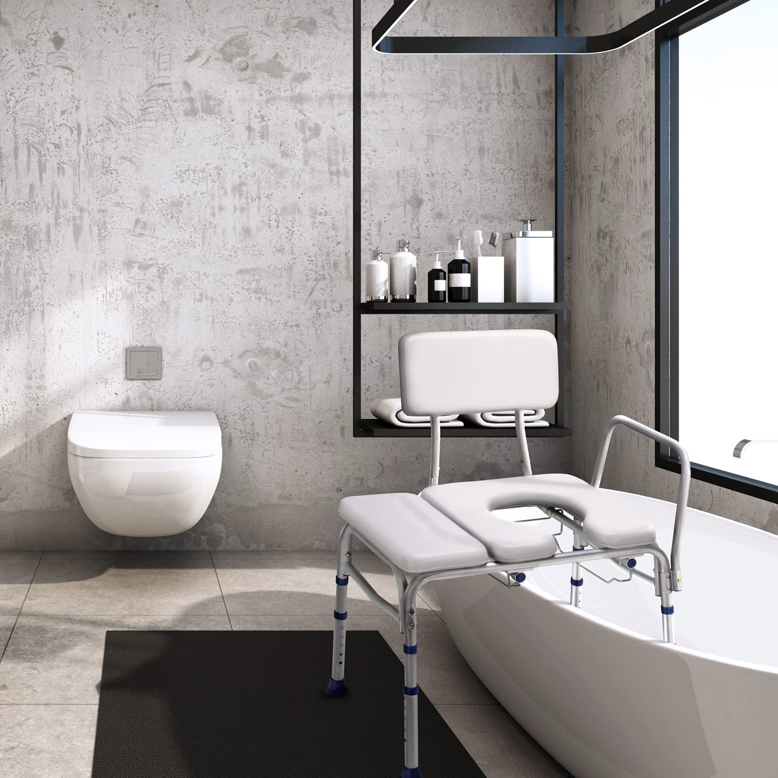 GreenChief 2 in 1 Bedside Commode Chair, Shower Commode Chair Shower