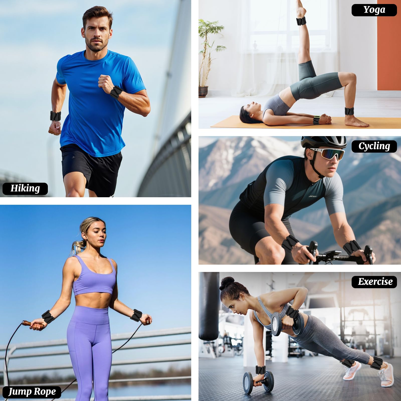 2 pz Pesi per Polsi Regolabile 0,46kg Ciascuno, Portatili Poids Cheville, Unisex Ankle Weights, Superficie In Silicone Cavigliere Pilates per Esercizio, Jogging, Yoga, Aerobica