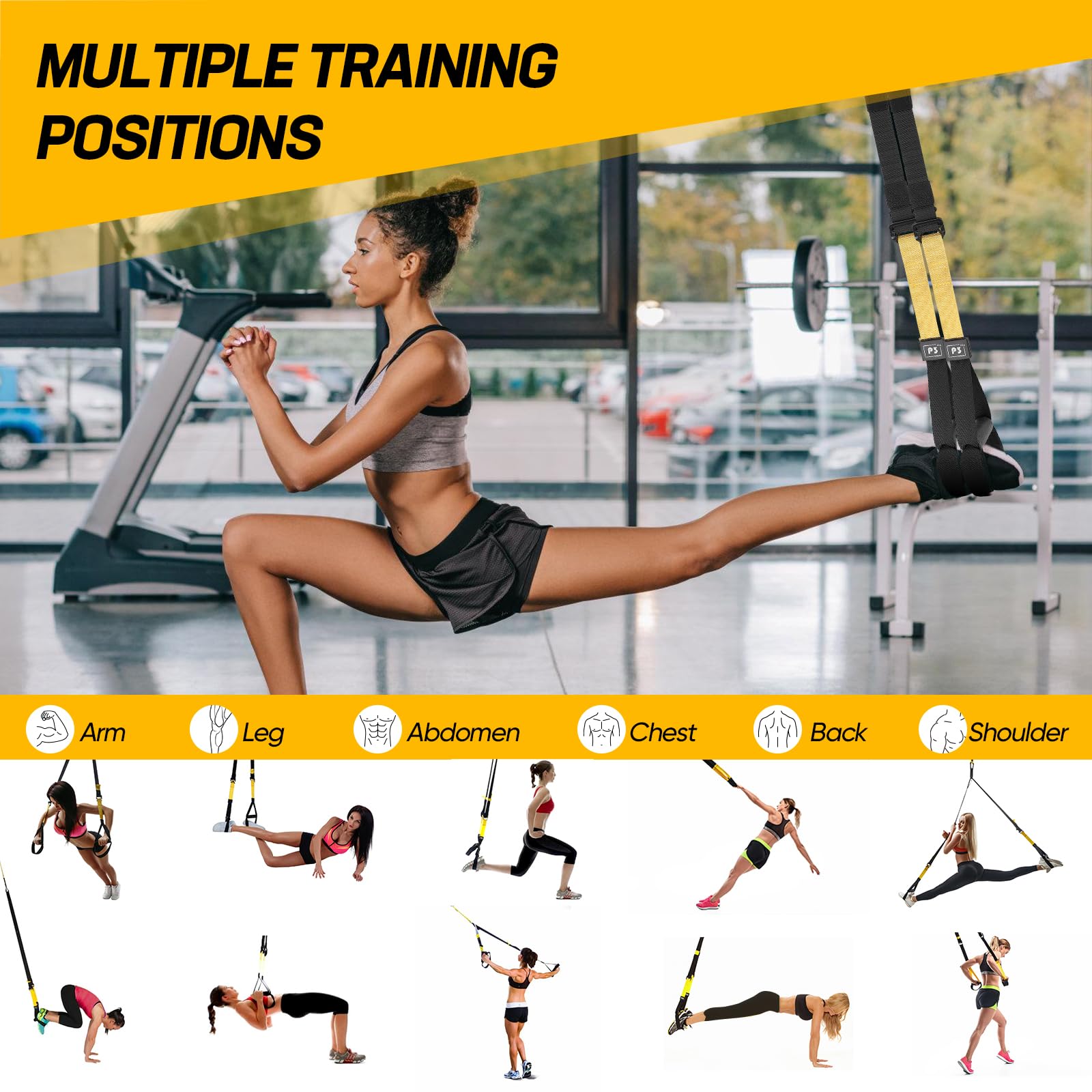 Entrenamiento de Resistencia en Casa, Correas de Fitness de Entrenador de Resistencia para Entrenamiento de Cuerpo Completo para el Entrenamiento en Interiores y Exteriores