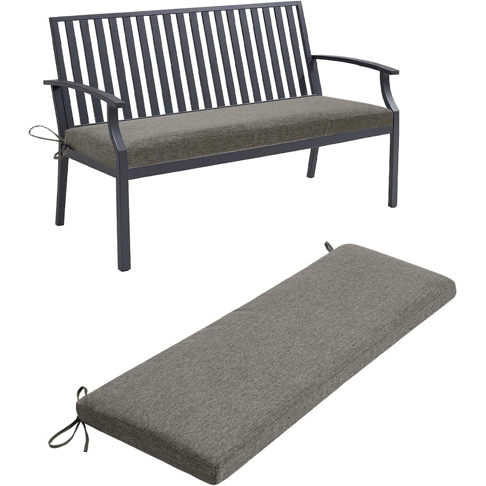 Générique Coussin Salon de Jardin Exterieur, Coussin Banc Banquette- 5cm Coussin de SièGe de FenêTre D'IntéRieur avec Fond AntidéRapant Lavable Déhoussable pour Balancelle en Rotin,Gris,130x35x5cm
