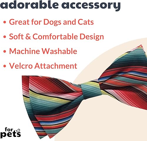 Miniatura 2 de Huxley & Kent Pajarita para mascotas  Serape Stripe (pequeño)  Accesorio de collar de lazo de velcro  Divertidas pajaritas para perros y gatos