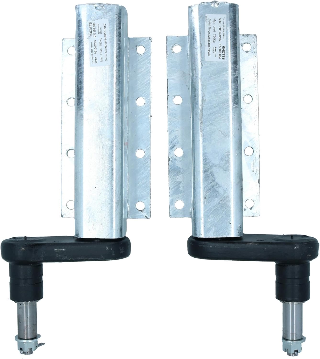 750kg Trailer Suspension Units Extended Stub Axles With 4in PCD Hubs Pair