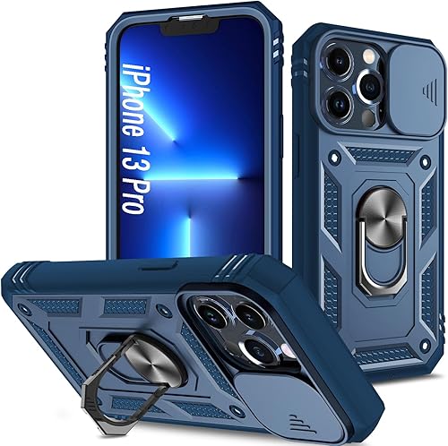 Miniatura 8 de DAWEIXEAU Funda para iPhone 13 Mini, a prueba de golpes, resistente a los impactos con lente deslizante Funda protectora para iPhone 13 Mini (5.4