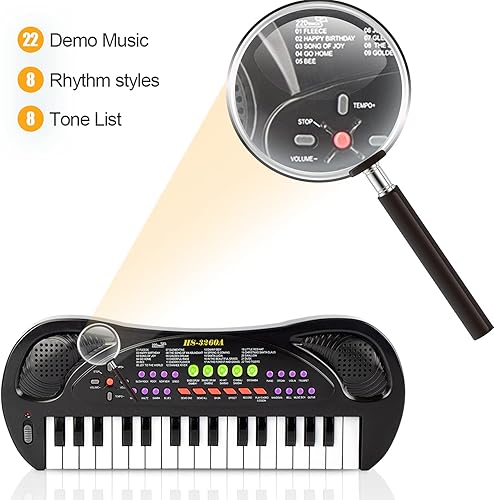 Miniatura 3 de Piano de teclado para niños, teclado eléctrico multifunción de 32 teclas, piano para niños, instrumentos musicales, juguete de regalo para niños y