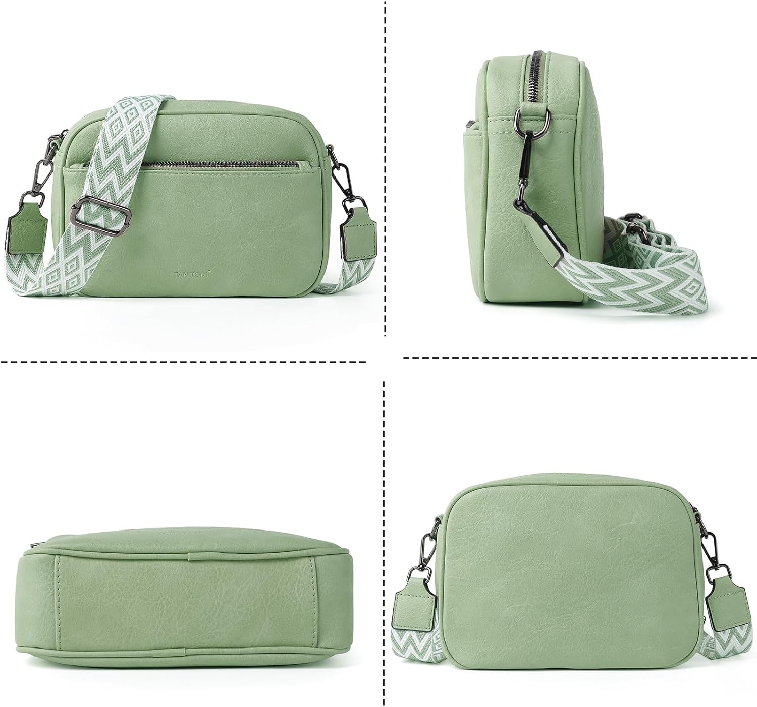 TANTOMI Crossbody Bags for Women Trendy,Vegan Leather Crossbody Purses for Women Small Shoulder Bag Handbags with Wide Strap