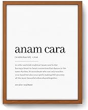 CEKEMY Anam Cara Definition Print - Irish Gaelic Soulmate & Soul Friend Wall Art | Minimalist Celtic Typography Sign for Best Friend or Partner (Wood Frame-Coffee,8" x 10")