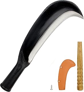 Mastiff Gears® Machete Axe, Full Tang Machete with Sheath - Billhook, Sickle, Survival Machete Ideal for Camping, Fishing, Hunting, Bushcraft - Perfect Brush Axe for Gardening, Surveying